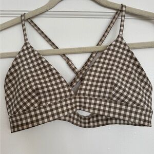 ALO Yoga Beige Gingham Bralette